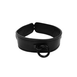 Plain Black Leather Collar