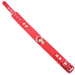 Plain Red Leather Collar