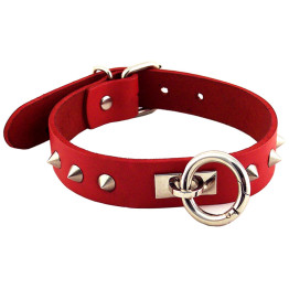 Red Studded ORing Studded Collar