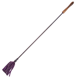 Riding Crop With Wooden Handle Purple